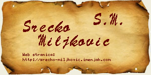 Srećko Miljković vizit kartica
